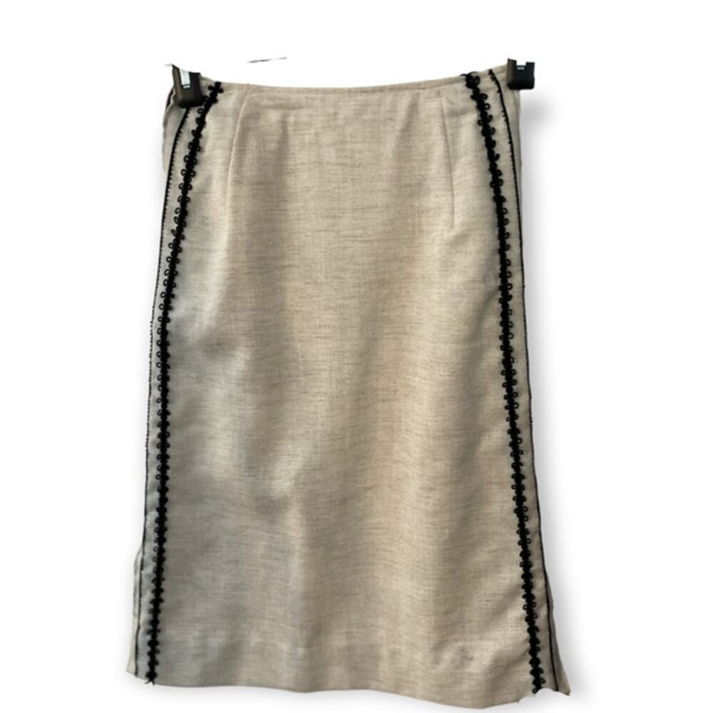 Vintage Embroidered Skirt Side Zipper Fully Lined Sz 8 EUC